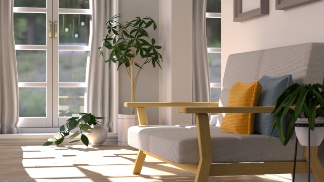 日差しが差し込むリビング